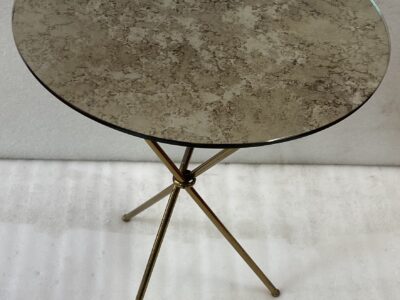 1950′ Guéridon En Laiton Style Jacques Adnet Diamètre 42 cm H 55 cm