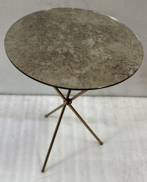 1950′ Guéridon En Laiton Style Jacques Adnet Diamètre 42 cm H 55 cm