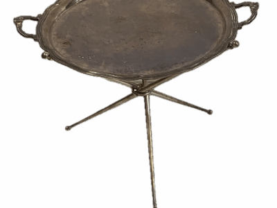 1950′ Guéridon Tripode Bronze Argenté Maison Jansen ou Bagués ø 57 cm H 41 cm