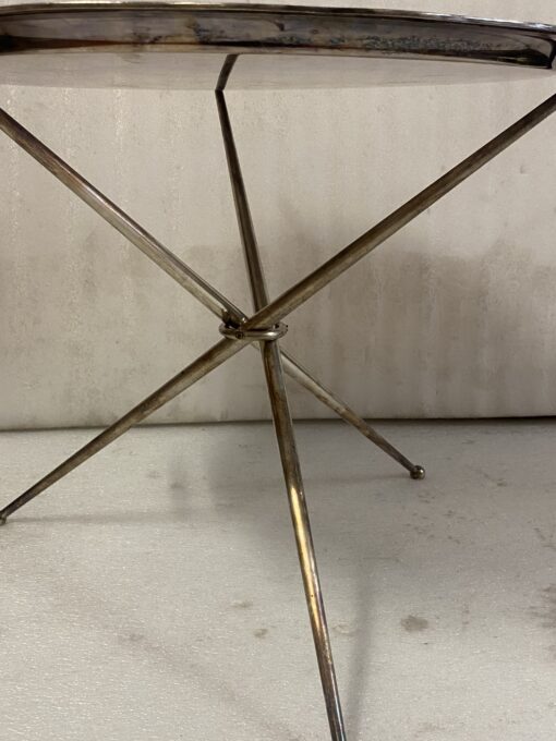 1950′ Tripod Pedestal Table Silver Bronze Maison Jansen or Bagués ø 57 cm H 41 cm - Image 19