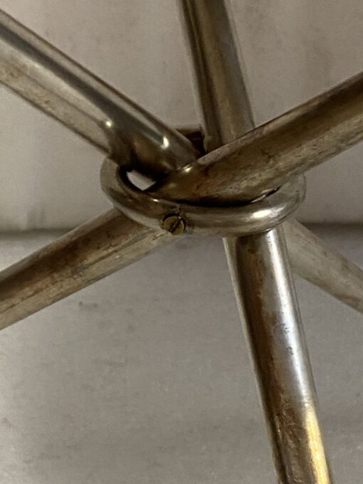 1950′ Tripod Pedestal Table Silver Bronze Maison Jansen or Bagués ø 57 cm H 41 cm - Image 17