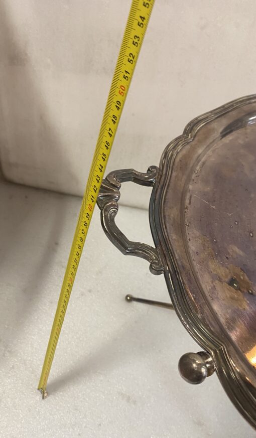 1950′ Tripod Pedestal Table Silver Bronze Maison Jansen or Bagués ø 57 cm H 41 cm - Image 6
