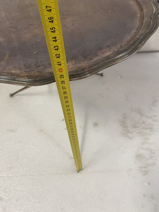 1950′ Tripod Pedestal Table Silver Bronze Maison Jansen or Bagués ø 57 cm H 41 cm - Image 5