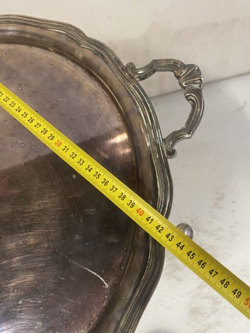 1950′ Tripod Pedestal Table Silver Bronze Maison Jansen or Bagués ø 57 cm H 41 cm - Image 4