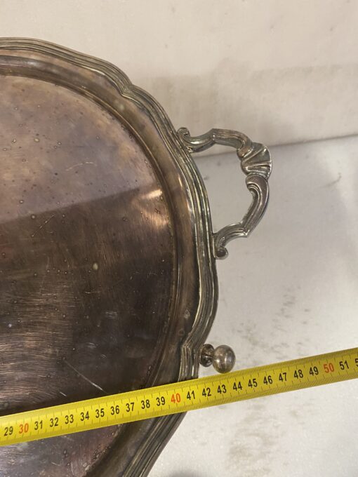 1950′ Tripod Pedestal Table Silver Bronze Maison Jansen or Bagués ø 57 cm H 41 cm - Image 3