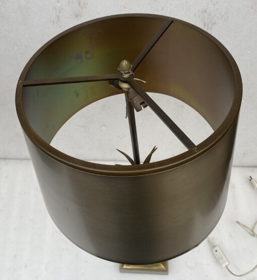 1950/70 Lampe à l’Ananas en Bronze Argenté, Abat-jour en Laiton Bicolore Non Signée – Image 5