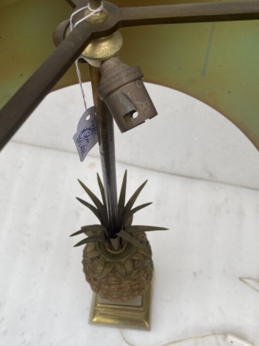 1950/70 Lampe à l’Ananas en Bronze Argenté, Abat-jour en Laiton Bicolore Non Signée – Image 10