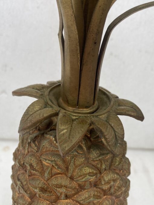 1950/70 Lampe à l’Ananas en Bronze Argenté, Abat-jour en Laiton Bicolore Non Signée – Image 11