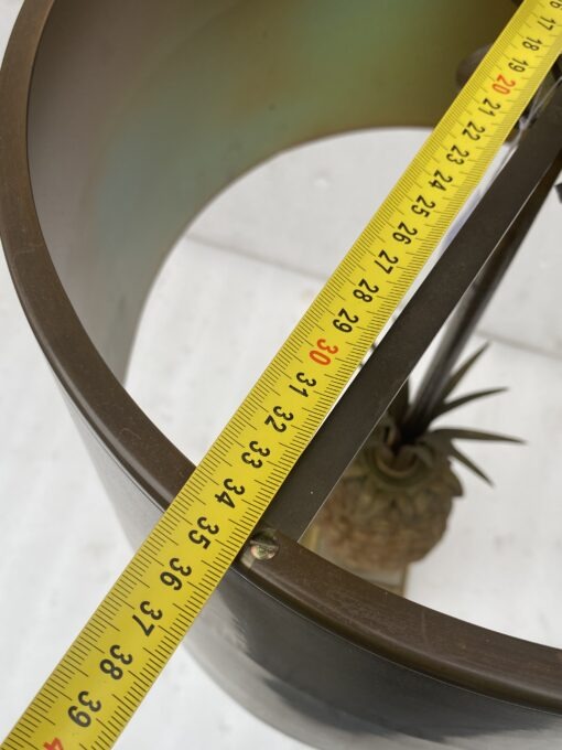 1950/70 Lampe à l’Ananas en Bronze Argenté, Abat-jour en Laiton Bicolore Non Signée – Image 12
