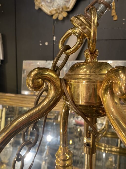 1950’Lantern In Gilt Bronze Directoire Style H 120 cm Ø 57 cm - Image 18
