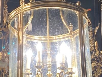 1950’Lantern In Gilt Bronze Directoire Style H 120 cm Ø 57 cm