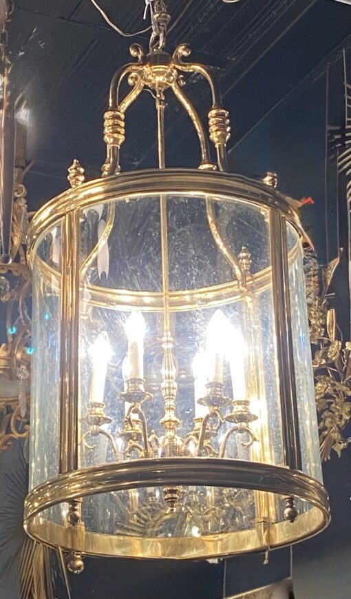 1950’Lantern In Gilt Bronze Directoire Style H 120 cm Ø 57 cm