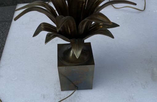 1950/70 Série de 4 Lampes en Bronze Décor Fleur De Lotus Signée Charles – Image 4