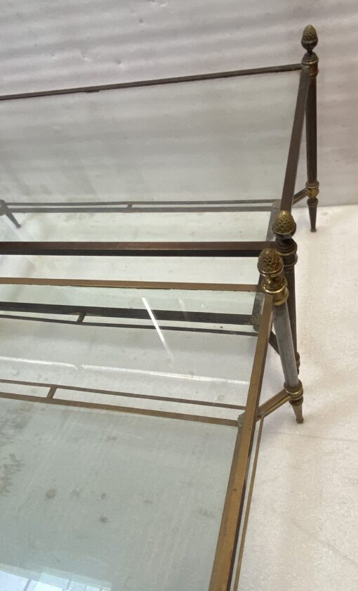 1950/70′ Paire de Tables Basses Maison Jansen Vitrées 93 X 48 X H 49 cm Pdp – Image 2