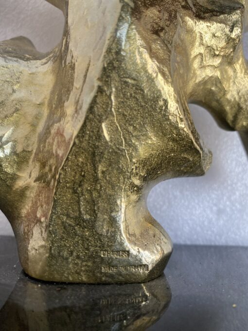 1970' Lampe Corail Maison Charles Signée Bronze Doré ,Marbre noir – Image 12