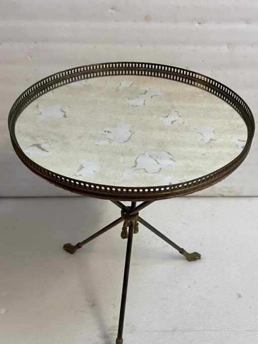 1950′ Guéridon En Bronze Style Néoclassique Diamètre 46,5 cm H 60 cm – Image 14
