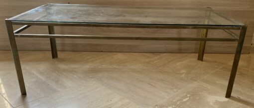 1970' Table Basse De Jacques QUINET, attribué à , en Laiton Patiné Pour la maison MALABERT 101 X 51 X H 35 cm – Image 8