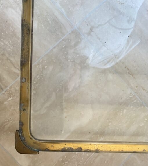 1970' Table Basse De Jacques QUINET, attribué à , en Laiton Patiné Pour la maison MALABERT 101 X 51 X H 35 cm – Image 5