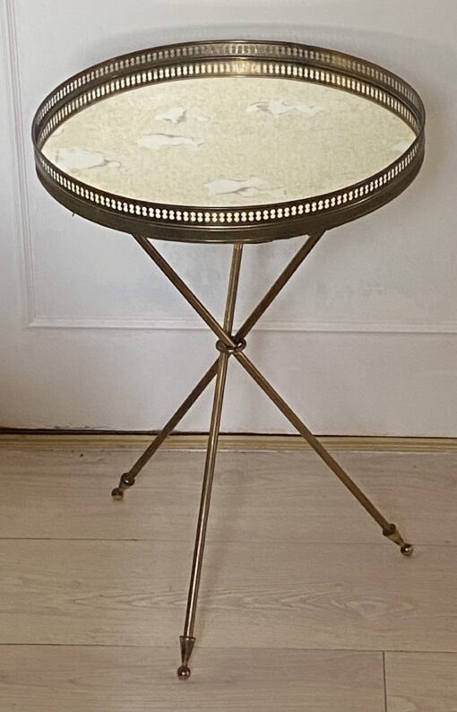 1950′ Guéridon En Bronze Style Néoclassique Diamètre 40 cm H 57,5 cm