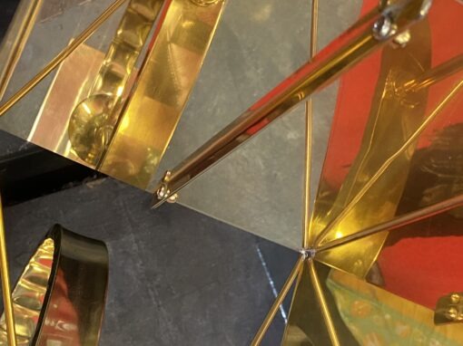 1980' Paire De Lampes Design En Laiton Et Opaline H 88 cm Ø 48 cm – Image 28