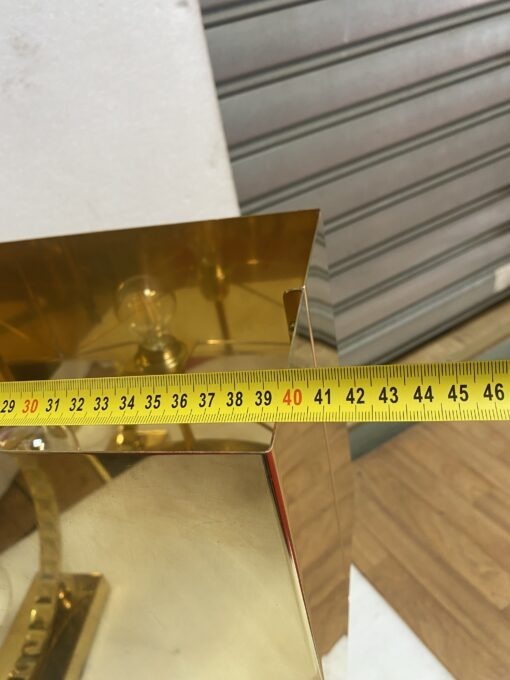 1980' Paire De Lampes Design En Laiton Et Opaline H 88 cm Ø 48 cm – Image 9
