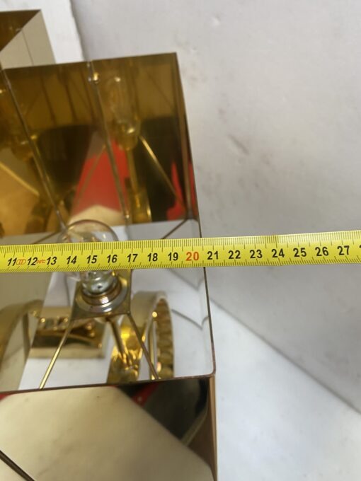 1980' Paire De Lampes Design En Laiton Et Opaline H 88 cm Ø 48 cm – Image 8