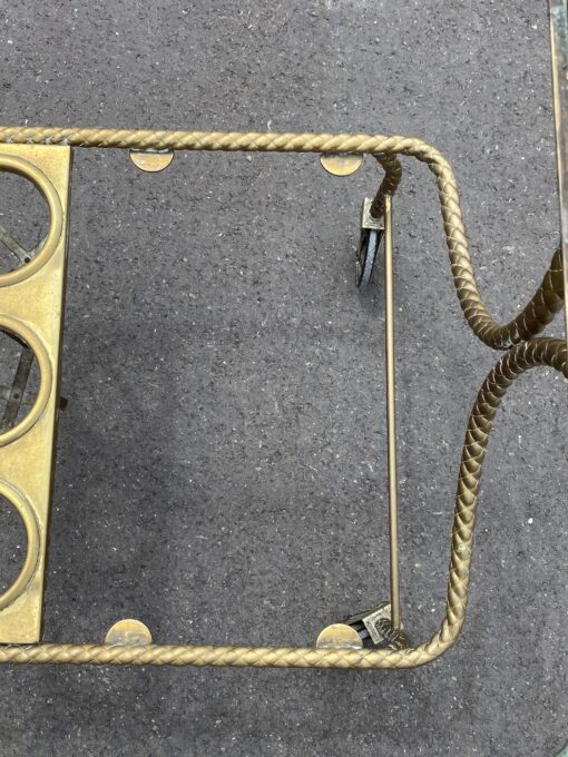 1970′ Bar Roulant en Bronze et Laiton Doré Maison Baguès Ou Maison Jansen Décor Passementerie – Image 14