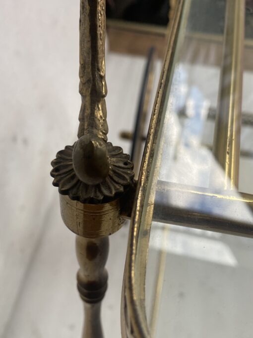 1970' Desserte Roulante Maison Bagués En Laiton Et Bronze Doré Toupie Grandes Roues – Image 10