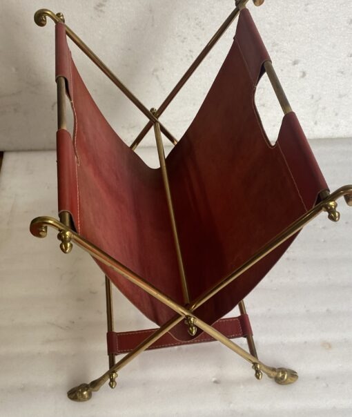 1970' Maison Jansen Porte Revue Cuir Et Bronze Doré – Image 19