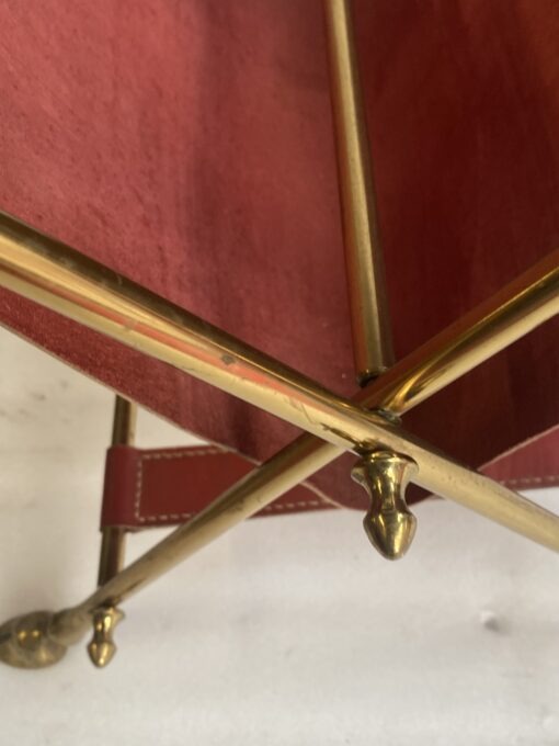 1970' Maison Jansen Porte Revue Cuir Et Bronze Doré – Image 18