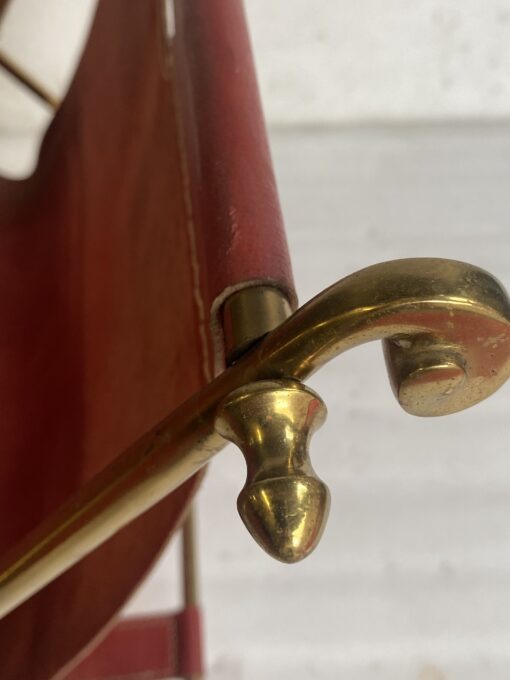 1970' Maison Jansen Porte Revue Cuir Et Bronze Doré – Image 16