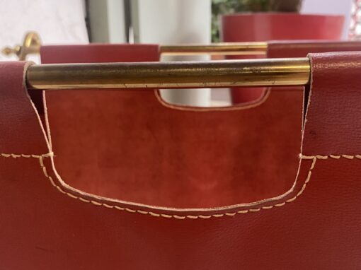 1970' Maison Jansen Porte Revue Cuir Et Bronze Doré – Image 13