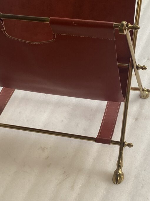1970' Maison Jansen Porte Revue Cuir Et Bronze Doré – Image 7