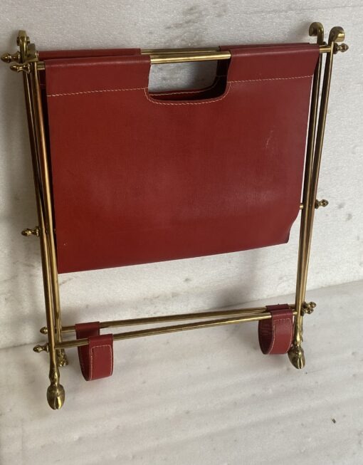 1970' Maison Jansen Porte Revue Cuir Et Bronze Doré – Image 6