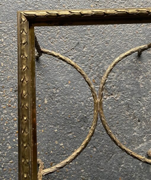 1970′ Table Bout De Canapé en Bronze Modèle Palmier, Maison Charles Non Signée , Entretoise Double Arc De Cercle 45 x 45 x H 44 cm – Image 10