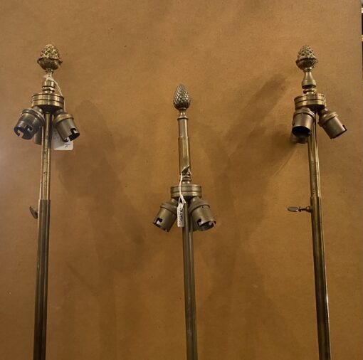 1950/70 Série de 3 Lampes en Bronze Décor Pomme de Pin Signée Charles – Image 13