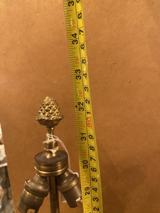 1950/70 Série de 3 Lampes en Bronze Décor Pomme de Pin Signée Charles – Image 11