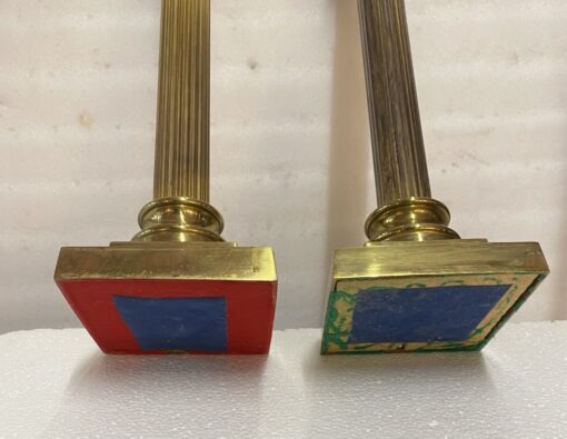 1900′ Paire De Lampes  Bronze Style Renaissance Avec Chapiteaux Corinthiens – Image 10