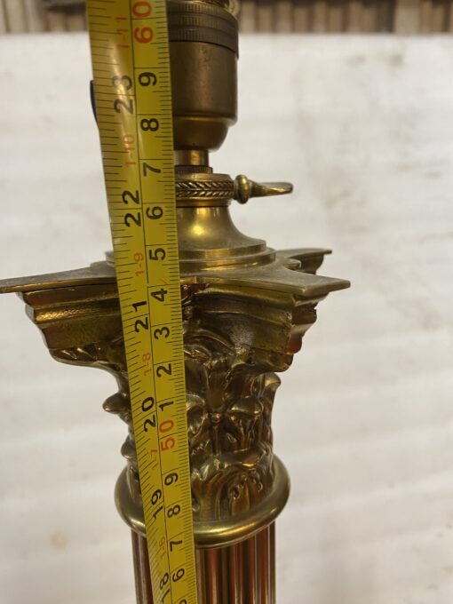 1900′ Paire De Lampes  Bronze Style Renaissance Avec Chapiteaux Corinthiens – Image 6