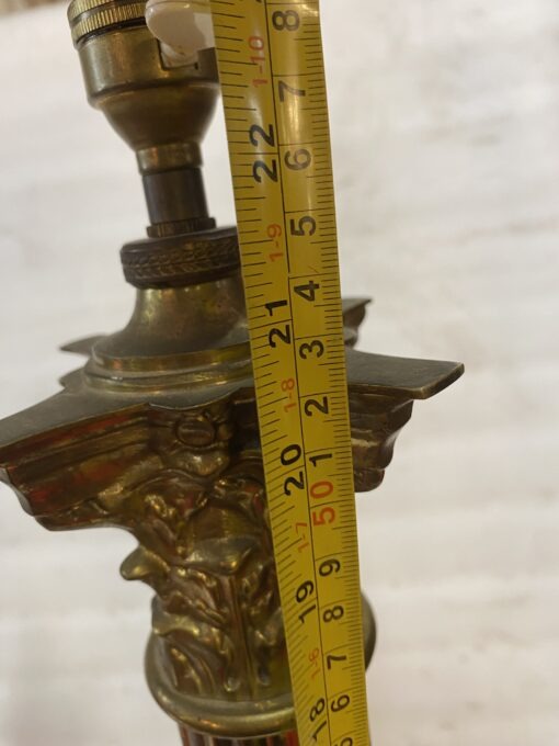 1900′ Paire De Lampes  Bronze Style Renaissance Avec Chapiteaux Corinthiens – Image 5