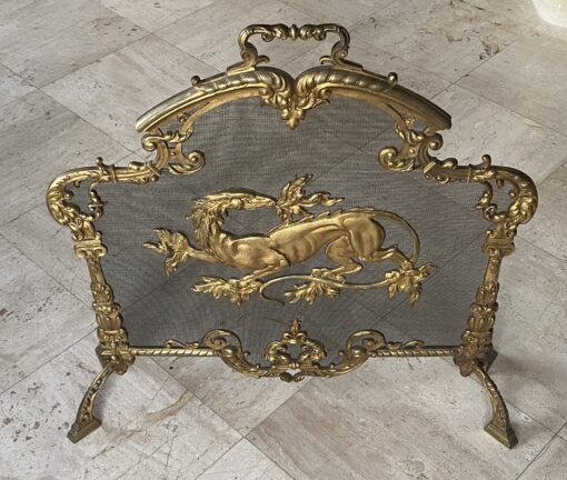 1880′ Pare Etincelles N 3 En Bronze Doré A La Salamandre – Image 18