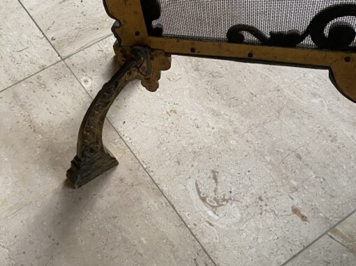 1880′ Pare Etincelles N 3 En Bronze Doré A La Salamandre – Image 7