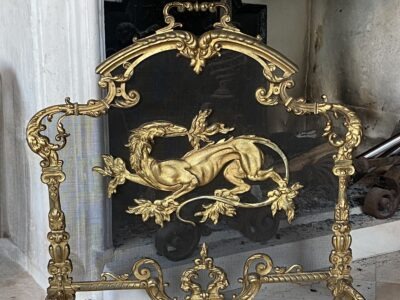 1880′ Spark Guard Napoleon 3 in Gilt Bronze with Salamander