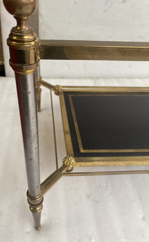 1950/70′ Table Basse Maison Jansen Plateau cuir Motif Grec 93 X 48 X H 49 cm – Image 8