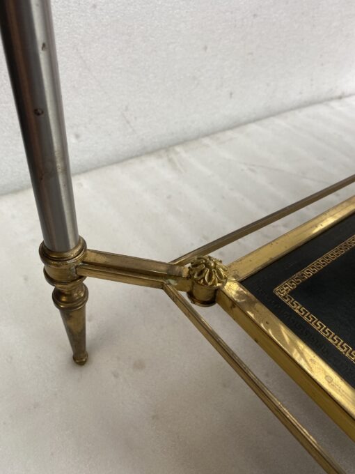 1950/70′ Table Basse Maison Jansen Plateau cuir Motif Grec 93 X 48 X H 49 cm – Image 5