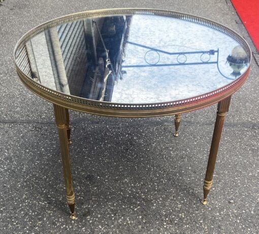1970′ Table Basse Bronze Avec Galerie Maison Jansen Ø 65 H 46 cm – Image 10