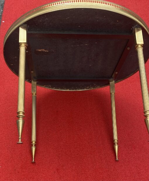 1970′ Table Basse Bronze Avec Galerie Maison Jansen Ø 65 H 46 cm – Image 6