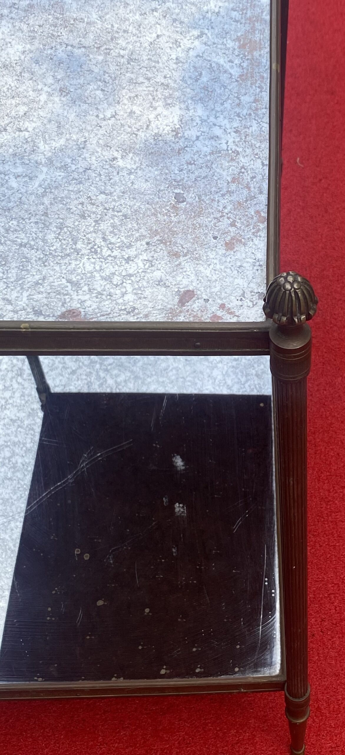 1970′Bouts De Canapé En Bronze à 2 Niveaux Maison Bagués Plateaux Verre  36 X 64 X H 62 cm – Image 8