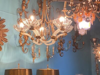 1940' Barovier Chandelier 5 Arms of Light Ø 82 cm x H 110 cm