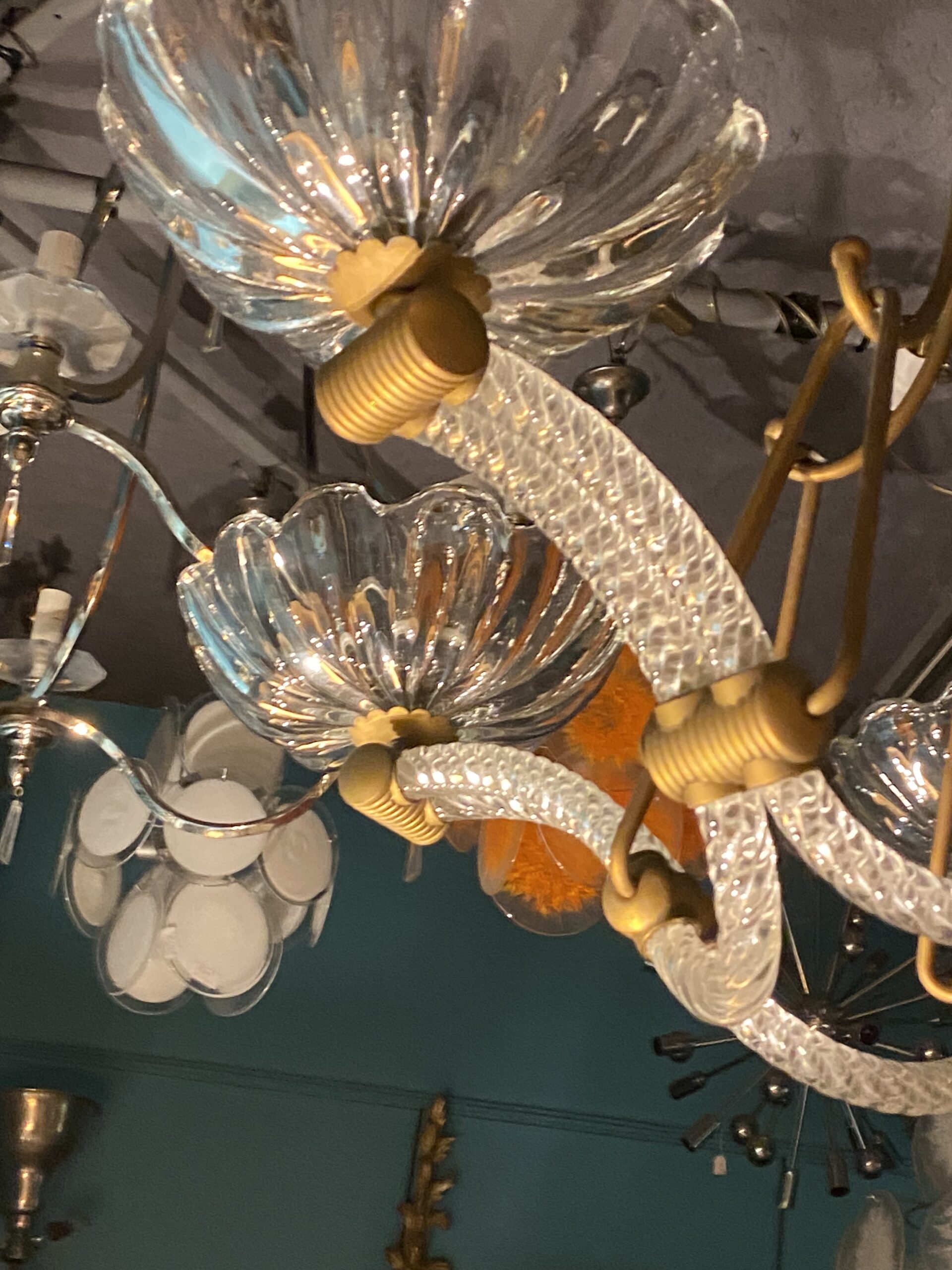 1940' Barovier Chandelier 5 Arms of Light Ø 82 cm x H 110 cm - Image 10